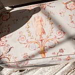 Мягкая банкетка из массива бука серая с растительным орнаментом Raffael Grey Floral Banquette варинант исполнения - 2 | Loft Concept в Воронеже