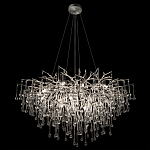 Люстра подвесная с прозрачными стеклянными подвесками в форме капель Диаметр 100 см Droplet Chandelier варинант исполнения - 15 | Loft Concept в Воронеже