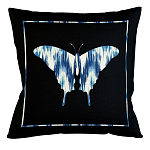 Подушка декоративная бабочка с синим узором Ikat Pattern варинант исполнения - 1 | Loft Concept в Воронеже
