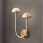 Бра с 2-мя мраморными плафонами на латунном корпусе Light Warm Light варинант исполнения - 3 | Loft Concept в Воронеже