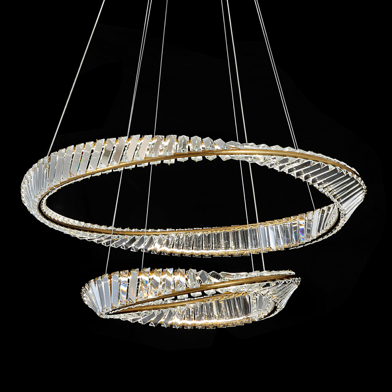 Люстра подвесная из 2-х колец Round Air Chandelier Бронза Прозрачный Люстра подвесная из 2-х колец Round Air Chandelier Бронза Прозрачный в Воронеже | Loft Concept