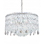 Люстра круглая с хрустальными подвесками на серебряном каркасе Roul Crystal Light варинант исполнения - 6 | Loft Concept в Воронеже