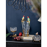 Ваза из прозрачного стекла с бронзовыми ножками и фигурками попугаев Eden Garden porcelain and bronze варинант исполнения - 2 | Loft Concept в Воронеже