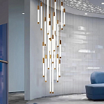 Люстра в современном стиле с 30-ю каскадными светодиодными лампами Golden LED Rain варинант исполнения - 2 | Loft Concept в Воронеже