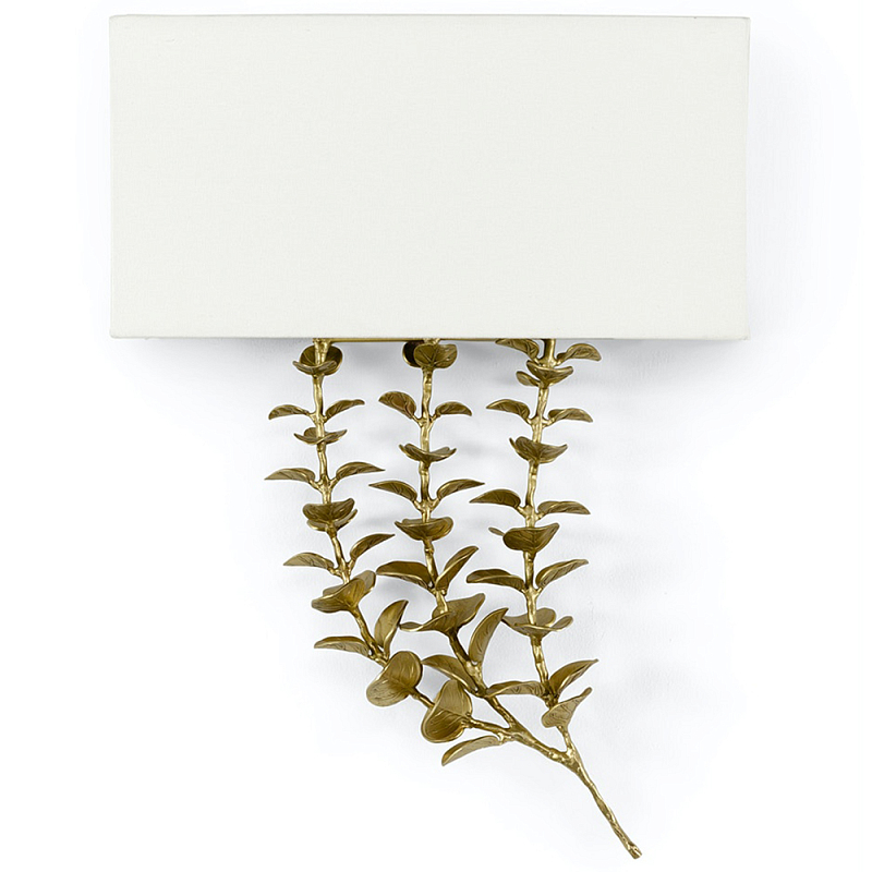 Бра Brass Eucalyptus Branches Lampshade Wall Lamp Латунь Белый Бра Brass Eucalyptus Branches Lampshade Wall Lamp Латунь Белый в Воронеже | Loft Concept
