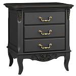 Тумба прикроватная черная из массива бука в стиле прованс Black Provence варинант исполнения - 2 | Loft Concept в Воронеже
