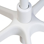 Стул с мягкой синей обивкой из велюра и подъемно-поворотным механизмом на белых колесиках Harper Blue and White варинант исполнения - 6 | Loft Concept в Воронеже