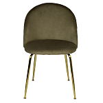 Стул велюровый хаки на золотистых металлических ножках Vendramin Chair варинант исполнения - 1 | Loft Concept в Воронеже