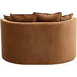 Кушетка круглая с обивкой из велюра коричневая Milky Brown Chair варинант исполнения - 4 | Loft Concept в Воронеже