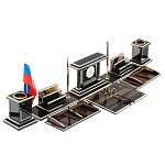 Настольный письменный набор с часами из природного камня обсидиана Team leader варинант исполнения - 2 | Loft Concept в Воронеже