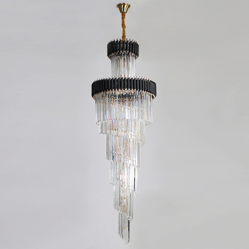 Люстра Empire Large Cascading Chandelier Black Rectangular Crystal Черный Золотой Прозрачный Люстра Empire Large Cascading Chandelier Black Rectangular Crystal Черный Золотой Прозрачный в Воронеже | Loft Concept