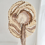 Овальный Современный Гобелен Абстракция в бежевых тонах Shallow варинант исполнения - 1 | Loft Concept в Воронеже