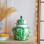 Ваза с зелёными листьями и крышкой Vase Green Leaves варинант исполнения - 3 | Loft Concept в Воронеже