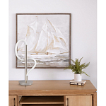 Настольная лампа белым изогнутым плафоном на круглой подставке Luke Lampco Tracer Lamp варинант исполнения - 12 | Loft Concept в Воронеже