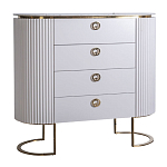 Комод белый овальный с мраморной столешницей Thoroughbass варинант исполнения - 1 | Loft Concept в Воронеже