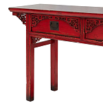 Деревянная консоль в китайском стиле с 2-мя ящиками с резным декором красная Yan Chinese Console Table варинант исполнения - 4 | Loft Concept в Воронеже