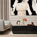 Двухъярусная люстра с подвесками из круглых деревянных бусин белая White Beads Two-tier Chandelier варинант исполнения - 2 | Loft Concept в Воронеже