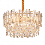 Круглая люстра с хрустальными подвесками на золотистом каркасе Gorgeous Crystal Light варинант исполнения - 3 | Loft Concept в Воронеже