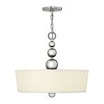 Люстра подвесная с белым тканевым цилиндрическим абажуром и декоративными шарами Hinkley варинант исполнения - 2 | Loft Concept в Воронеже