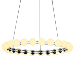 Люстра светодиодная кольцевая с круглыми плафонами белого цвета PEARLS Suspension 48 варинант исполнения - 1 | Loft Concept в Воронеже