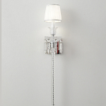 Бра с белым текстильным абажуром и хрустальными подвесками с декоративной кисточкой Lustre Reverie варинант исполнения - 6 | Loft Concept в Воронеже