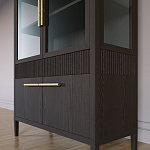 Витрина Primo со стеклянными фасадами и буфетом шпон Темный орех варинант исполнения - 7 | Loft Concept в Воронеже