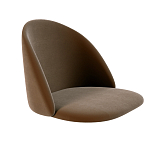 Барный стул со спинкой на 4-х деревянных ножках Коричневый Велюр Vendramin Chair  варинант исполнения - 2 | Loft Concept в Воронеже