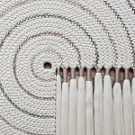 Художественный Гобелен Макраме White Disk Harmony варинант исполнения - 1 | Loft Concept в Воронеже