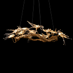 Люстра подвесная с прозрачными стеклянными птичками на ветвях Диаметр 100 см Serip Voa варинант исполнения - 7 | Loft Concept в Воронеже