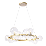 Люстра круглая подвесная с 15-ю прозрачными шарообразными плафонами из стекла Iona chandelier варинант исполнения - 1 | Loft Concept в Воронеже