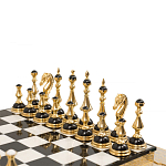 Шахматы из бронзы и натуральных камней Долерит и Мрамор с гравировкой Decorative Thematic Chess варинант исполнения - 3 | Loft Concept в Воронеже