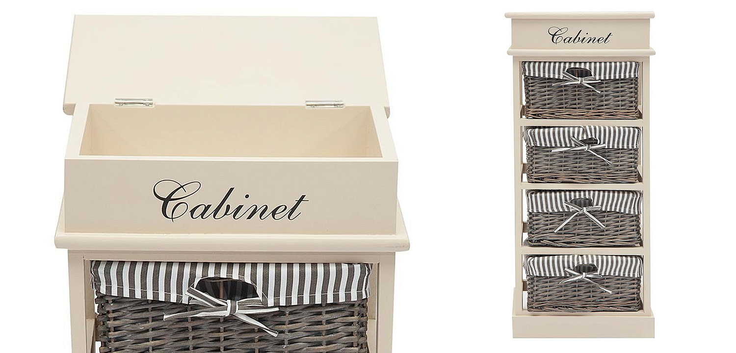 Тумба с 4 корзинами Provence Butter White 4 Boxes - Loft-Concept в Воронеже