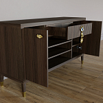 Комод-буфет Elsa Dreams Walnut с открытыми полками   варинант исполнения - 1 | Loft Concept в Воронеже