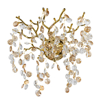 Бра золотого цвета с ветвями и прозрачными хрустальнымих подвесками Droplet Chandelier варинант исполнения - 1 | Loft Concept в Воронеже