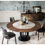 Обеденный стол круглый на чёрном фигурном основании Bosnia dinning table  варинант исполнения - 3 | Loft Concept в Воронеже