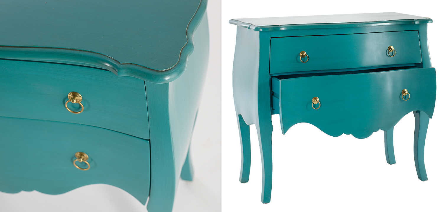 Комод с изогнутыми ножками L.XV CHEST OF DRAWERS Marcelle Тёмно-бирюзовый Комод с изогнутыми ножками L.XV CHEST OF DRAWERS Marcelle Тёмно-бирюзовый - Loft-Concept в Воронеже