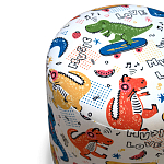 Пуф детский круглый с принтом Dinosaurs CHILDHOOD варинант исполнения - 2 | Loft Concept в Воронеже