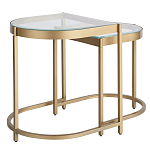 Комплект из 2-х приставных столиков на металлическом основании цвета латунь Ambassador варинант исполнения - 1 | Loft Concept в Воронеже