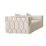 Диван двухместный  бежевый с золотым каркасом Bertrude варинант исполнения - 1 | Loft Concept в Воронеже