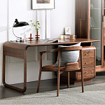 Стол рабочий округлой формы с 3-мя ящиками  Working Moonnut Table варинант исполнения - 8 | Loft Concept в Воронеже