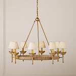 Люстра из кованого железа с отделкой плетеной веревкой и сусальным золотом Parisian Style варинант исполнения - 4 | Loft Concept в Воронеже