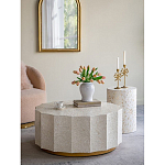 Стол кофейный с отделкой раковинами устриц Coastal Charm варинант исполнения - 4 | Loft Concept в Воронеже