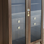 Дизайнерский шкаф витрина Elsa Dreams Walnut с 4-мя ящиками варинант исполнения - 4 | Loft Concept в Воронеже