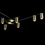 Потолочный светильник с 10-ю цилиндрическими плафонами цвета латунь TRIBES CHANDELIER варинант исполнения - 5 | Loft Concept в Воронеже