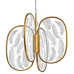 Люстра с гравировкой на акриловых плафонах Gravyura Bronze D 50 см варинант исполнения - 1 | Loft Concept в Воронеже