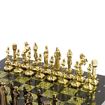 Шахматы Ренессанс из бронзы с доской из натурального камня Змеевик Decorative Thematic Chess варинант исполнения - 3 | Loft Concept в Воронеже