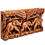 Панно из дерева слоны Panel With Animals варинант исполнения - 2 | Loft Concept в Воронеже