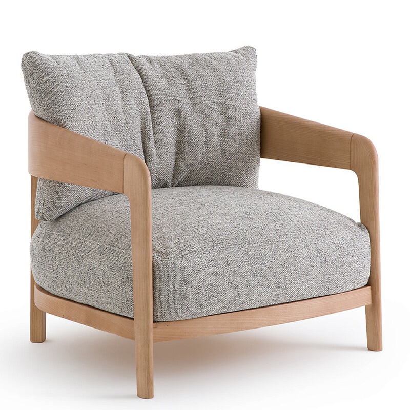 Кресло с каркасом из массива ясеня Deniaud Ash Grey Armchair Серый Древесина Черный Кресло с каркасом из массива ясеня Deniaud Ash Grey Armchair Серый Древесина Черный в Воронеже | Loft Concept