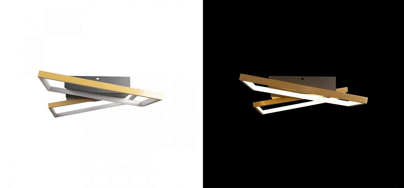 Потолочный светильник Black square and rectangle Gold Потолочный светильник Black square and rectangle Gold - Loft-Concept в Воронеже