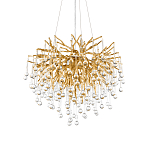 Люстра подвесная с прозрачными стеклянными подвесками в форме капель Диаметр 60 см Droplet Chandelier варинант исполнения - 8 | Loft Concept в Воронеже